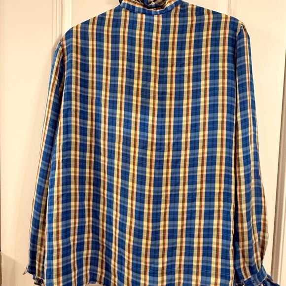 Vintage Caribou Plaid Ruffle Blouse | Cottagecore Preppy (size 18) - Picture 8 of 8